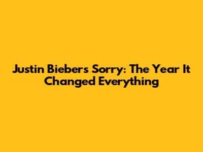 Justin Bieber's 'Sorry': The Year It Changed Everything