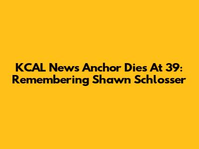 KCAL News Anchor Dies At 39: Remembering Shawn Schlosser