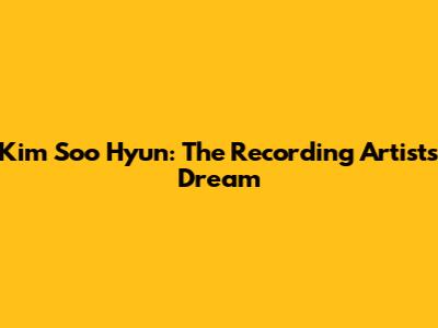 Kim Soo Hyun: The Recording Artist's Dream