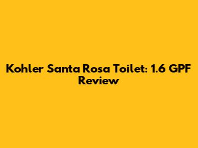 Kohler Santa Rosa Toilet: 1.6 GPF Review