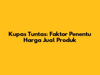 Kupas Tuntas: Faktor Penentu Harga Jual Produk