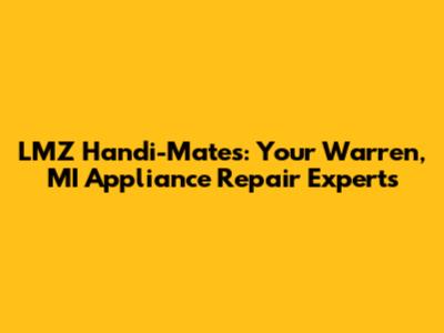 LMZ Handi-Mates: Your Warren, MI Appliance Repair Experts