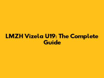 LMZH Vizela U19: The Complete Guide