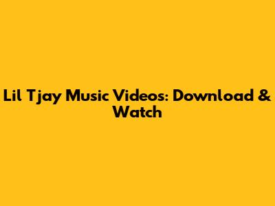 Lil Tjay Music Videos: Download & Watch