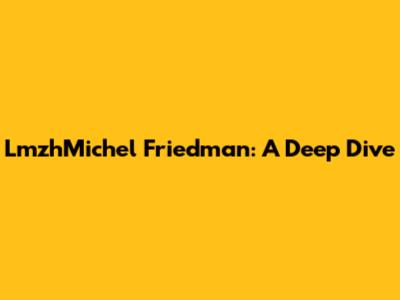 LmzhMichel Friedman: A Deep Dive