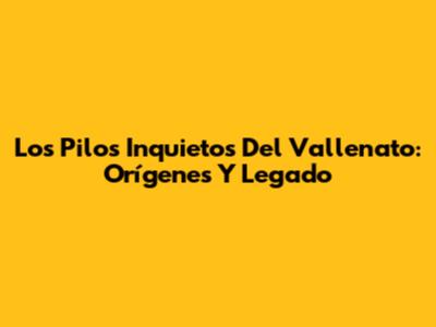 Los Pilos Inquietos Del Vallenato: Orígenes Y Legado