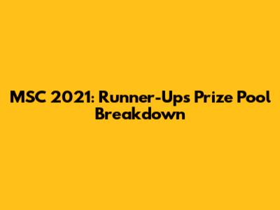 MSC 2021: Runner-Up's Prize Pool Breakdown