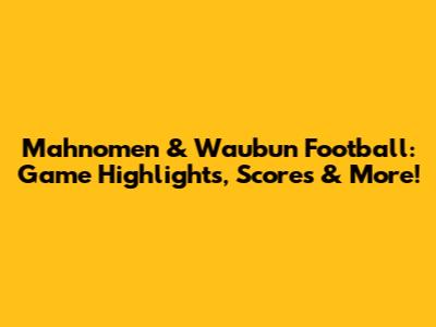 Mahnomen & Waubun Football: Game Highlights, Scores & More!