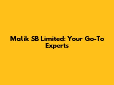 Malik SB Limited: Your Go-To Experts