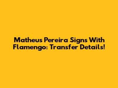 Matheus Pereira Signs With Flamengo: Transfer Details!