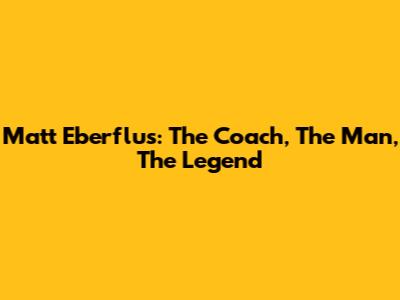 Matt Eberflus: The Coach, The Man, The Legend
