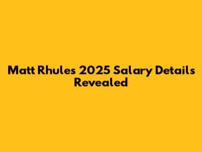 Matt Rhule's 2025 Salary Details Revealed
