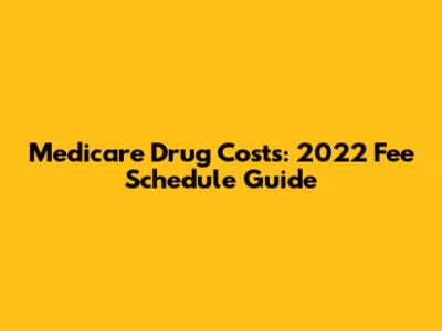 Medicare Drug Costs: 2022 Fee Schedule Guide