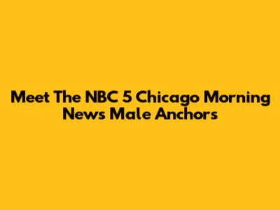 Meet The NBC 5 Chicago Morning News Male Anchors