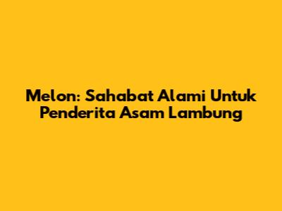Melon: Sahabat Alami Untuk Penderita Asam Lambung