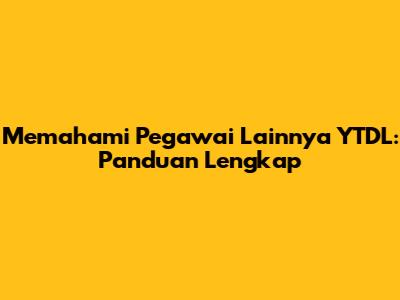 Memahami 'Pegawai Lainnya YTDL': Panduan Lengkap