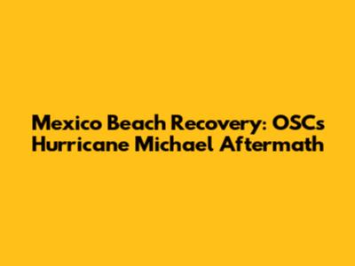 Mexico Beach Recovery: OSC's Hurricane Michael Aftermath