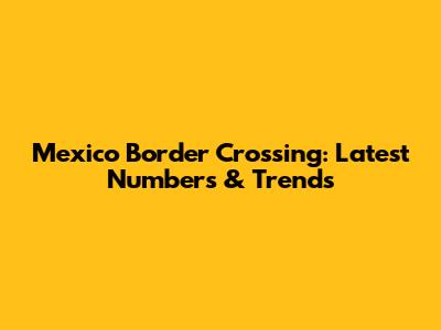 Mexico Border Crossing: Latest Numbers & Trends