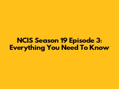 NCIS Season 19 Episode 3: Everything You Need To Know