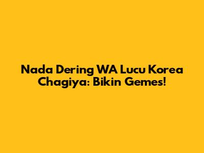 Nada Dering WA Lucu Korea Chagiya: Bikin Gemes!