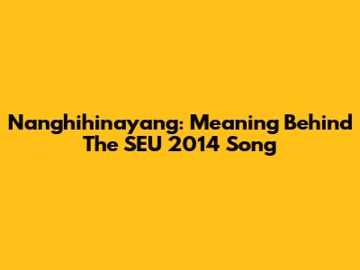 Nanghihinayang: Meaning Behind The SEU 2014 Song