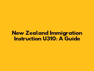 New Zealand Immigration Instruction U310: A Guide