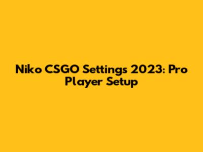 Niko CSGO Settings 2023: Pro Player Setup