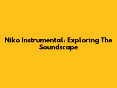 Niko Instrumental: Exploring The Soundscape