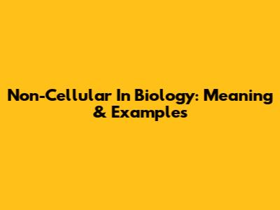 Non-Cellular In Biology: Meaning & Examples
