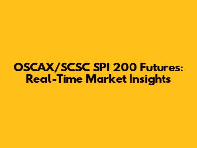 OSCAX/SCSC SPI 200 Futures: Real-Time Market Insights