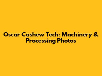 Oscar Cashew Tech: Machinery & Processing Photos