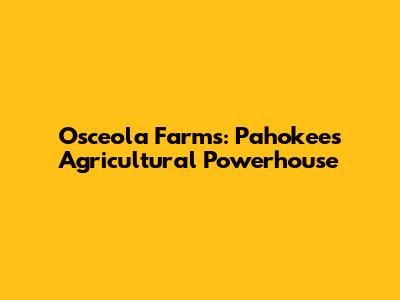 Osceola Farms: Pahokee's Agricultural Powerhouse