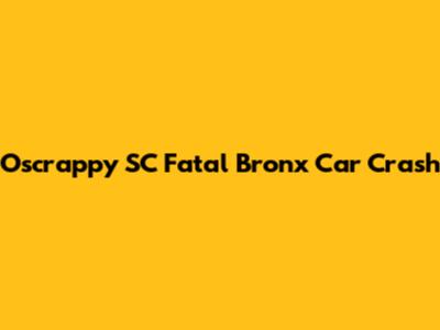 Oscrappy SC Fatal Bronx Car Crash