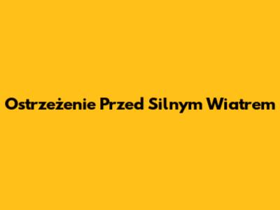 Ostrzeżenie Przed Silnym Wiatrem