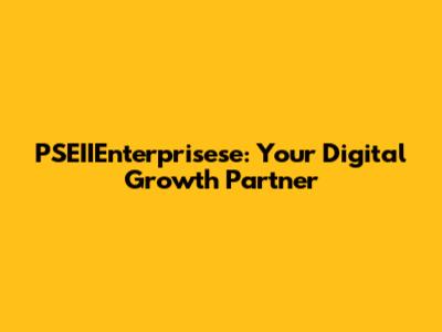 PSEIIEnterprisese: Your Digital Growth Partner
