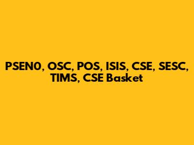 PSEN0, OSC, POS, ISIS, CSE, SESC, TIMS, CSE Basket