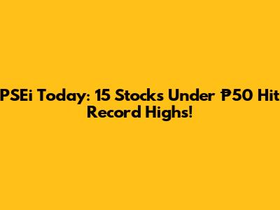 PSEi Today: 15 Stocks Under ₱50 Hit Record Highs!