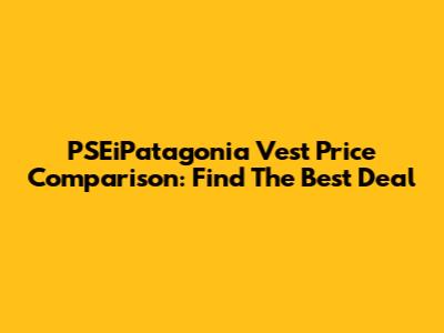 PSEiPatagonia Vest Price Comparison: Find The Best Deal
