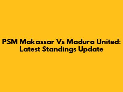 PSM Makassar Vs Madura United: Latest Standings Update