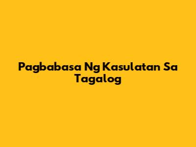 Pagbabasa Ng Kasulatan Sa Tagalog