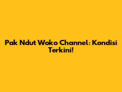 Pak Ndut Woko Channel: Kondisi Terkini!