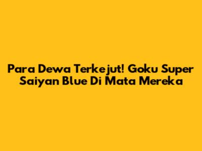 Para Dewa Terkejut! Goku Super Saiyan Blue Di Mata Mereka