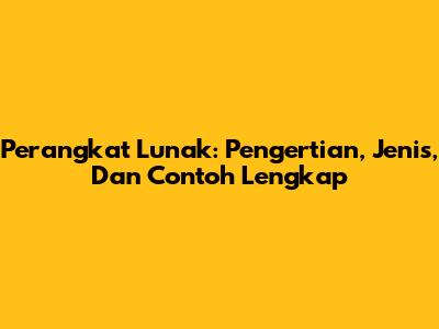 Perangkat Lunak: Pengertian, Jenis, Dan Contoh Lengkap