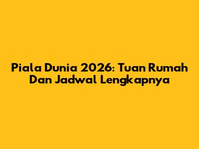 Piala Dunia 2026: Tuan Rumah Dan Jadwal Lengkapnya