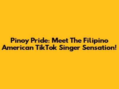 Pinoy Pride: Meet The Filipino American TikTok Singer Sensation!