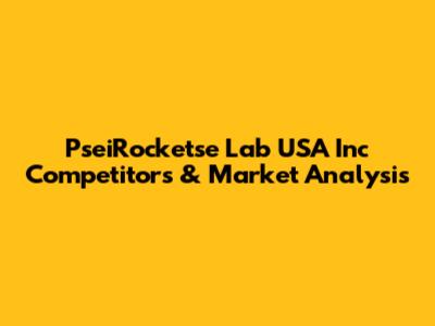 PseiRocketse Lab USA Inc Competitors & Market Analysis
