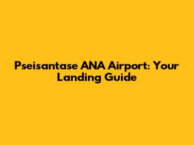 Pseisantase ANA Airport: Your Landing Guide