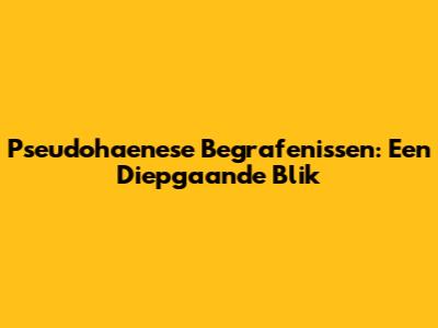 Pseudohaenese Begrafenissen: Een Diepgaande Blik