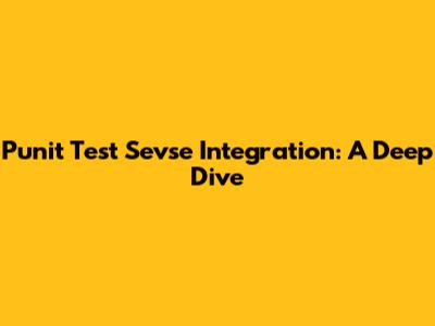 Punit Test Sevse Integration: A Deep Dive