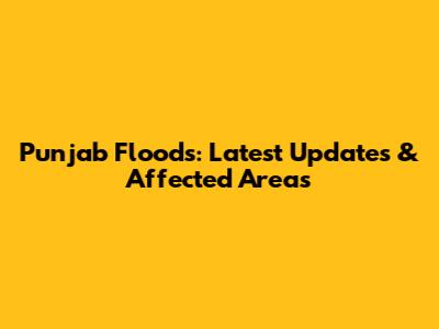 Punjab Floods: Latest Updates & Affected Areas